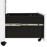 Mobile File Cabinet White 30x45x59 cm Steel - Rear View