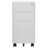 Mobile File Cabinet Light Grey 30x45x59 cm Steel - Front View