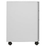 Mobile File Cabinet Light Grey 30x45x59 cm Steel - Side View