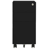 Mobile File Cabinet Black 30x45x59 cm Steel - Front View