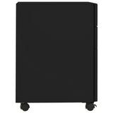 Mobile File Cabinet Black 30x45x59 cm Steel - Side View