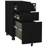Mobile File Cabinet Black 30x45x59 cm Steel - 45-Degree Angle