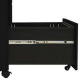 Mobile File Cabinet Black 30x45x59 cm Steel - Rear View
