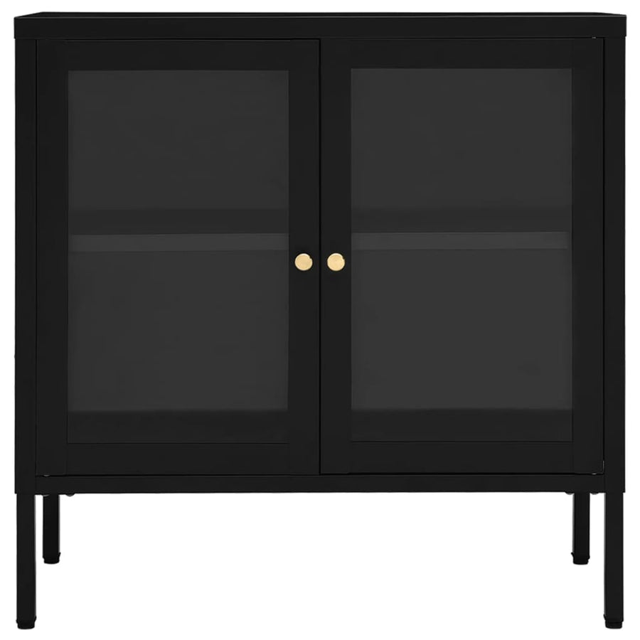 Sideboard Black 70x35x70 cm Steel and Glass