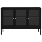 Sideboard Black 105x35x70 cm Steel and Glass