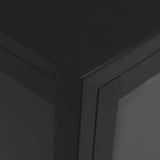 Sideboard Black 105x35x70 cm Steel and Glass