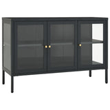 Sideboard Anthracite 105x35x70 cm Steel and Glass - Front View