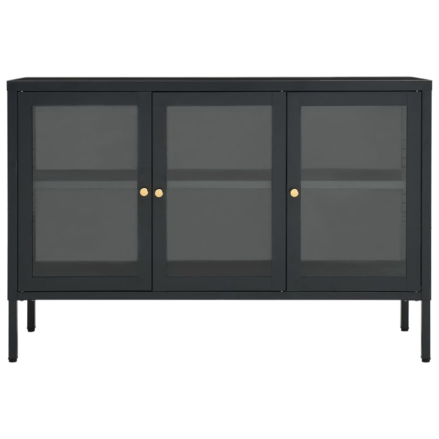 Sideboard Anthracite 105x35x70 cm Steel and Glass