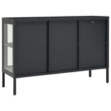 Sideboard Anthracite 105x35x70 cm Steel and Glass - 45-Degree Angle