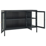 Sideboard Anthracite 105x35x70 cm Steel and Glass - Rear View