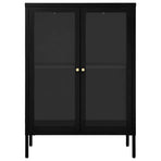 Sideboard Black 75x35x105 cm Steel and Glass