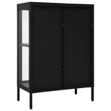 Sideboard Black 75x35x105 cm Steel and Glass