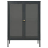 Sideboard Anthracite 75x35x105 cm Steel and Glass - Side View