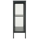 Sideboard Anthracite 75x35x105 cm Steel and Glass - Top-Down View