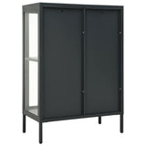 Sideboard Anthracite 75x35x105 cm Steel and Glass - 45-Degree Angle
