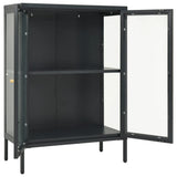Sideboard Anthracite 75x35x105 cm Steel and Glass - Rear View