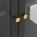 Sideboard Anthracite 75x35x105 cm Steel and Glass - Close-Up Angle