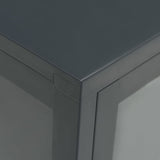 Sideboard Anthracite 75x35x105 cm Steel and Glass - Low Angle