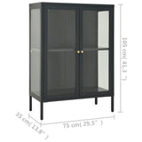 Sideboard Anthracite 75x35x105 cm Steel and Glass
