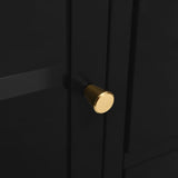 Sideboard Black 75x35x70 cm Steel and Tempered Glass - Close-Up Angle