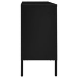 Sideboard Black 105x35x70 cm Steel and Tempered Glass - Top-Down View