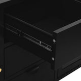 Sideboard Black 105x35x70 cm Steel and Tempered Glass