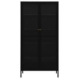 Display Cabinet Black 90x40x180 cm Steel and Tempered Glass