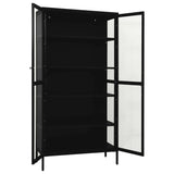 Display Cabinet Black 90x40x180 cm Steel and Tempered Glass - Rear View