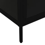 Display Cabinet Black 90x40x180 cm Steel and Tempered Glass - Low Angle
