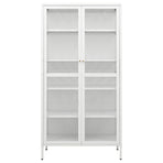 Display Cabinet White 90x40x180 cm Steel and Tempered Glass