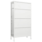 Display Cabinet White 90x40x180 cm Steel and Tempered Glass - 45-Degree Angle