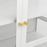 Display Cabinet White 90x40x180 cm Steel and Tempered Glass