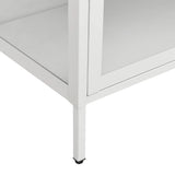 Display Cabinet White 90x40x180 cm Steel and Tempered Glass - Low Angle