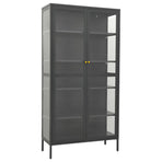 Display Cabinet Anthracite 90x40x180cm Steel and Tempered Glass