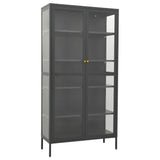 Display Cabinet Anthracite 90x40x180 cm Steel and Tempered Glass - Front View