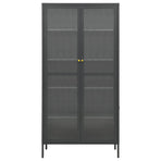 Display Cabinet Anthracite 90x40x180cm Steel and Tempered Glass