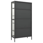 Display Cabinet Anthracite 90x40x180cm Steel and Tempered Glass
