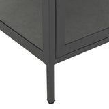 Display Cabinet Anthracite 90x40x180 cm Steel and Tempered Glass - Low Angle