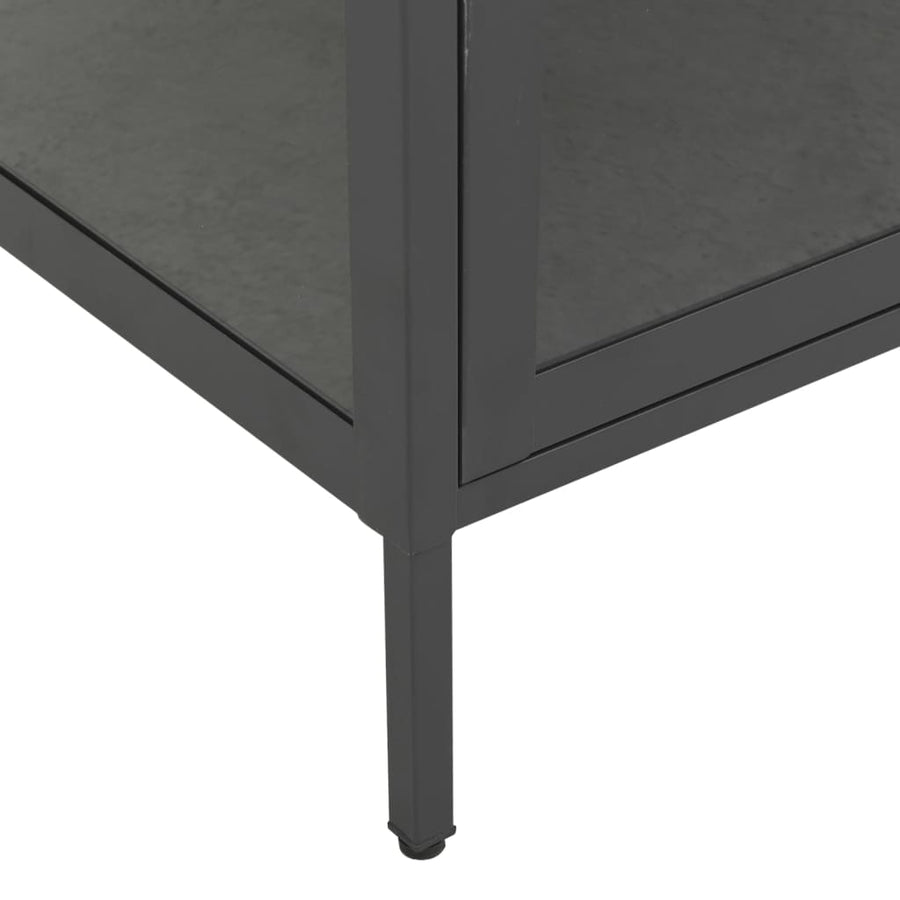 Display Cabinet Anthracite 90x40x180cm Steel and Tempered Glass