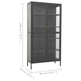 Display Cabinet Anthracite 90x40x180 cm Steel and Tempered Glass - Extra Image