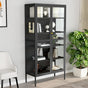 Display Cabinet Anthracite 90x40x180cm Steel and Tempered Glass