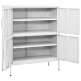 Storage Cabinet White 80x35x101.5 cm Steel - Rear View