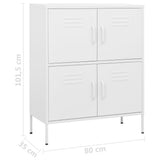 Storage Cabinet White 80x35x101.5 cm Steel