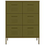 Drawer Cabinet Olive Green 80x35x101.5 cm Steel