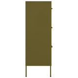 Drawer Cabinet Olive Green 80x35x101.5 cm Steel - Top-Down View
