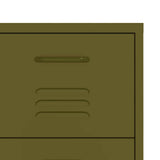 Drawer Cabinet Olive Green 80x35x101.5 cm Steel - Close-Up Angle