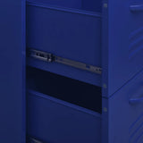 Drawer Cabinet Navy Blue 80x35x101.5 cm Steel - Low Angle