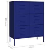 Drawer Cabinet Navy Blue 80x35x101.5 cm Steel - Extra Image