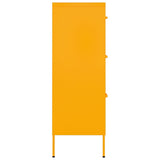 Drawer Cabinet Mustard Yellow 80x35x101.5 cm Steel - Top-Down View
