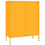Drawer Cabinet Mustard Yellow 80x35x101.5 cm Steel - 45-Degree Angle